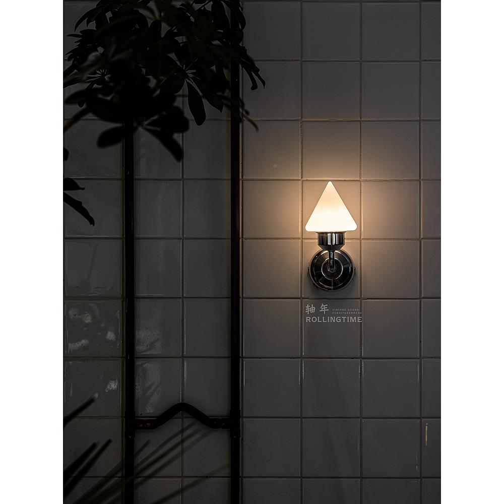 轴璃年滚动间覆古铝玻墙灯日本50638格风在休闲过道镜时子床头环