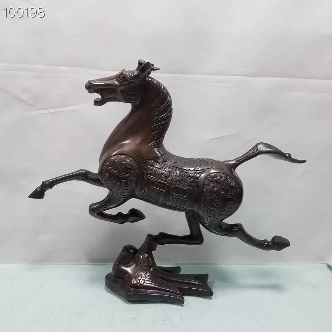 黄铜马踏飞燕摆件生肖马铜马家居店铺办公室装送礼铜马到成功