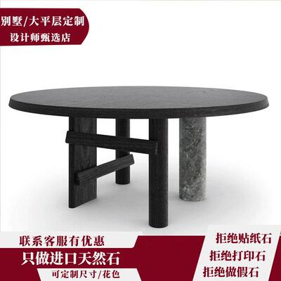 实木餐桌cassina实木圆餐桌大圆桌别墅大平层实木桌饭桌1.6m桌子