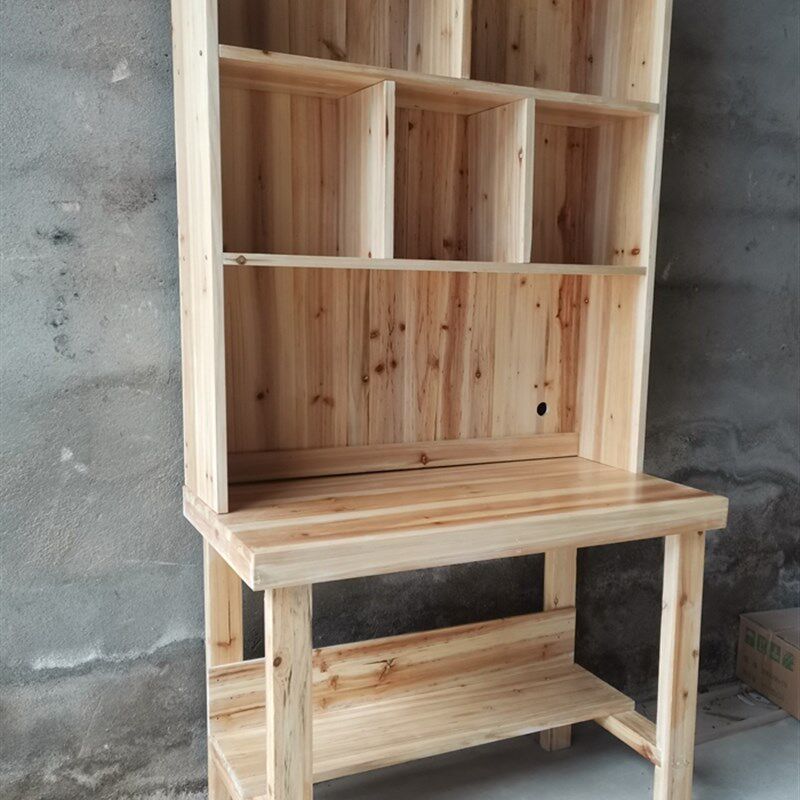 实木书桌架一体简约家用初中学生写字台青少年卧室儿童学习桌M060