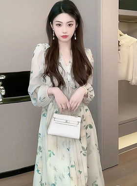 茶歇法式温柔风碎花哺乳连衣裙春夏装2023新款气质辣妈款喂奶裙子