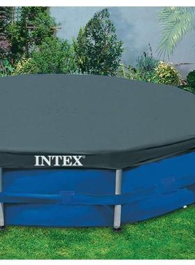 INTEX28030 28031 12尺圆形水池盖布 水池盖子防尘盖遮雨布盖布