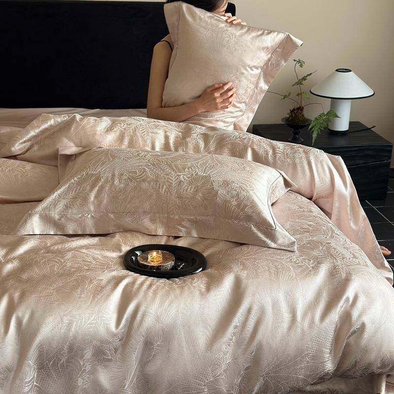 高精密轻奢风纯棉100S长绒棉四件套简约植物花卉提花被套高端床品,鲜花速递/花卉仿真/绿植园艺,割草机/草坪机,淘宝优惠券,粉丝福利购,淘宝优惠卷