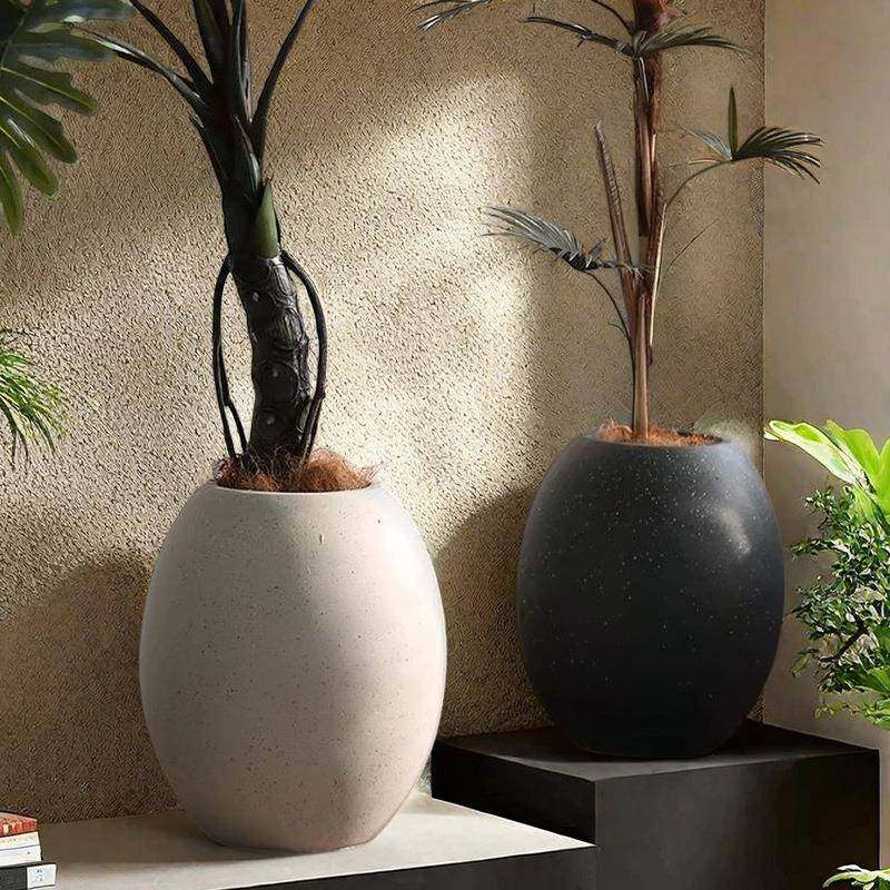 简约雅致花盆容器手工奇石蛋壳落地镁泥花盆大号仿真树假花装饰盆,鲜花速递/花卉仿真/绿植园艺,割草机/草坪机,淘宝优惠券,粉丝福利购,淘宝优惠卷