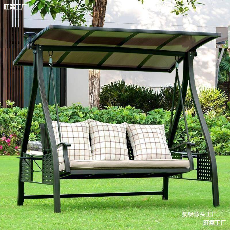 吊椅室外摇椅防雨秋千户外庭院网红花园床铸铝秋千双人太阳能阳台