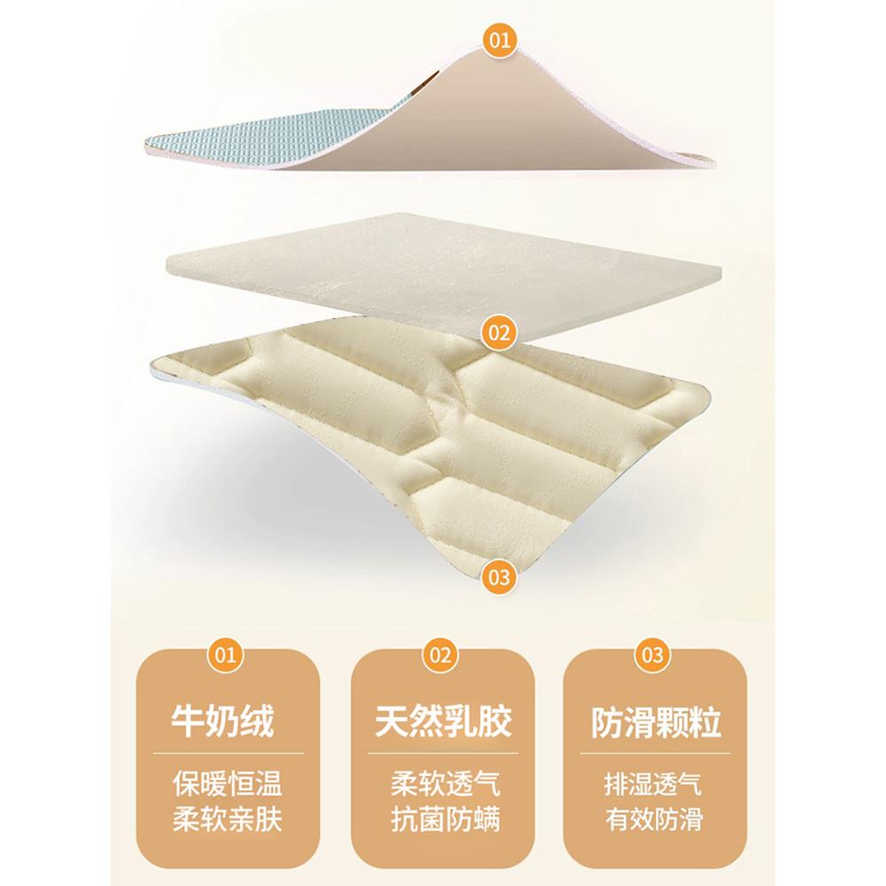 类冬季牛奶绒床垫子A被软垫乳胶薄CMI款垫褥尺子加绒榻榻米可定制
