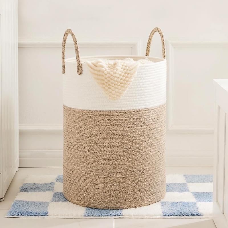 新款棉绳叠脏编织衣篮收纳筐放衣折卫生换理A789洗衣篓宿舍新款整