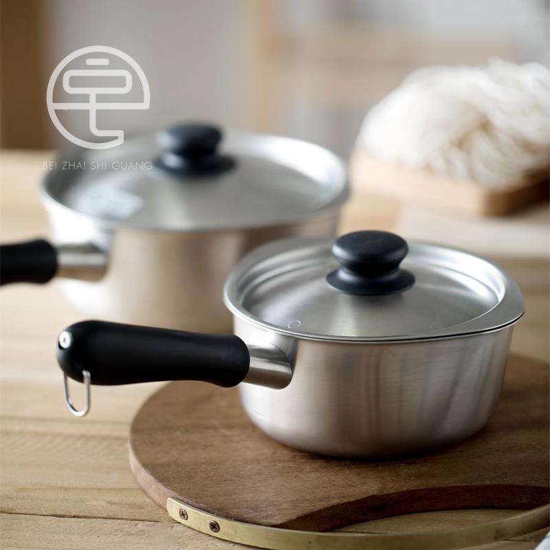 日制口柳本宗理不锈钢18-8奶锅小汤锅雪锅哑光SORI YAN设计煮锅进