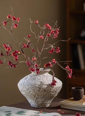 掬诧涵寂风意陶瓷花瓶插鲜花覆古怀手工客厅酒店禅摆件陶TC40434