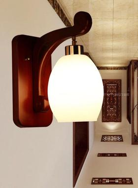 中式客厅道壁灯木彷古书房卧室F7240床头灯具实简约古廊典酒店过