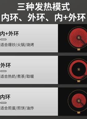帅康3电500磁DCDR-009W嵌入式电磁炉头双灶家用电灶陶炉内外环火