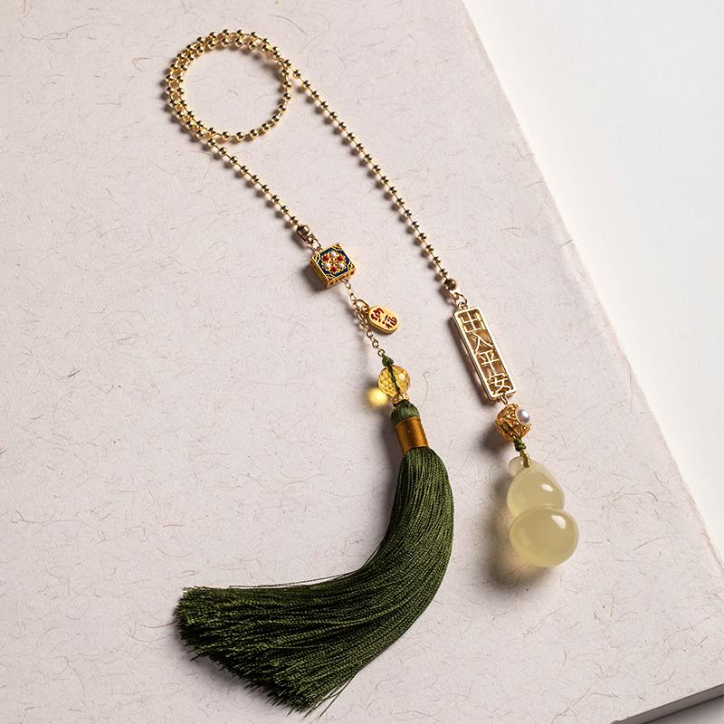 朴房福天然黄水汽车挂件车晶吊坠禄葫D4952芦创意后视镜车载内内