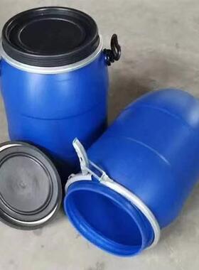 00兰L2塑料桶200斤化AAD工抱箍桶5公0L法桶铁箍桶
