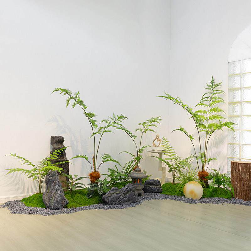 真芦苇金丝蕨造仿景盆栽猴禅意蕨室类内仿生头蕨植物装饰摆tb-933