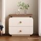 免安装 用卧室皮收代ATO纳床头柜木 奶油小型床边柜简约家现质新款