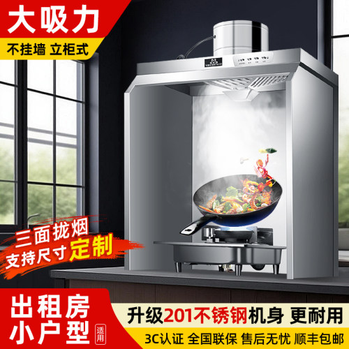 立柜式抽油烟机出租房台式小型一体架子罩桌面简易排气扇