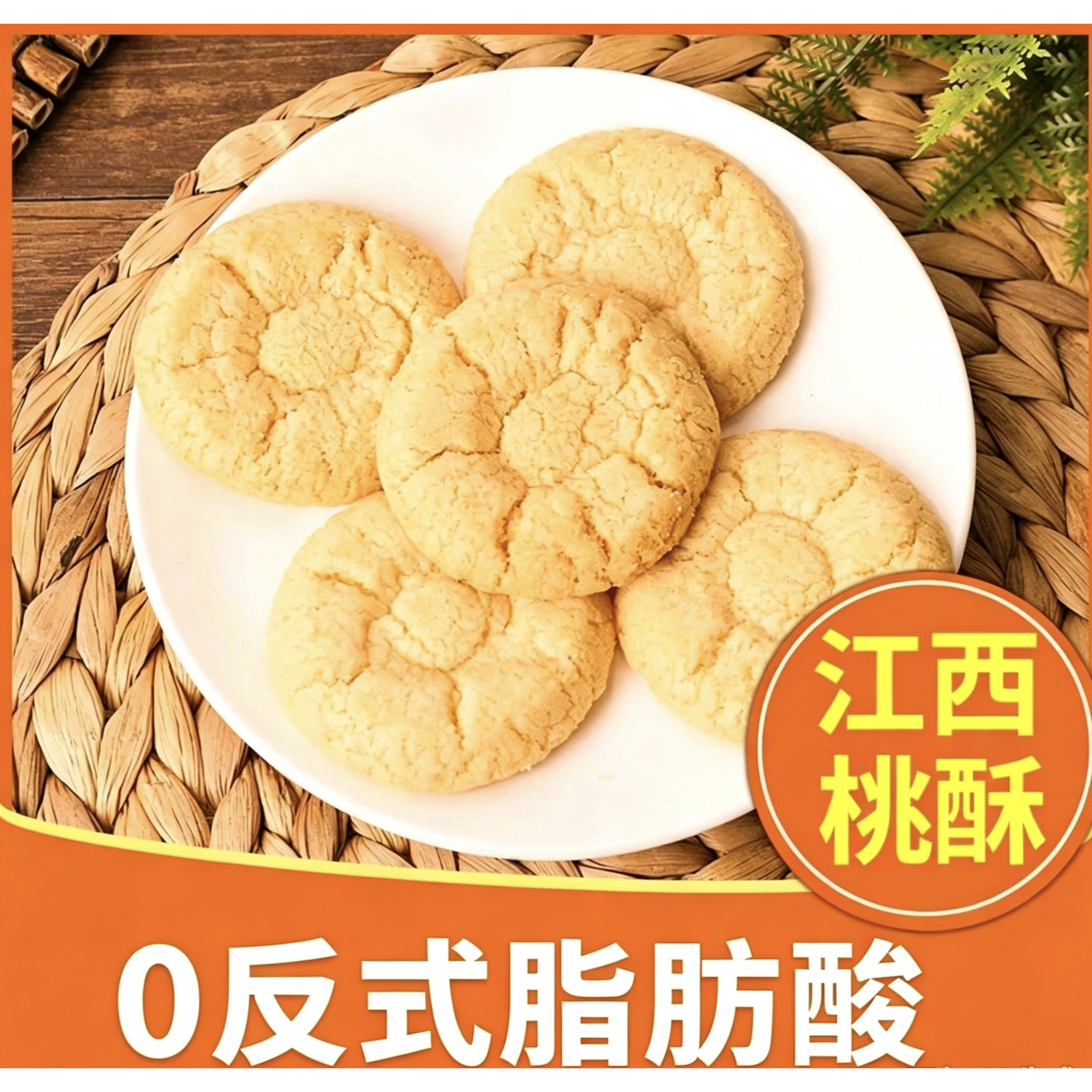 张爱临老式桃酥饼干原味桃酥酥饼传统糕点点心早餐饼干江西桃酥王