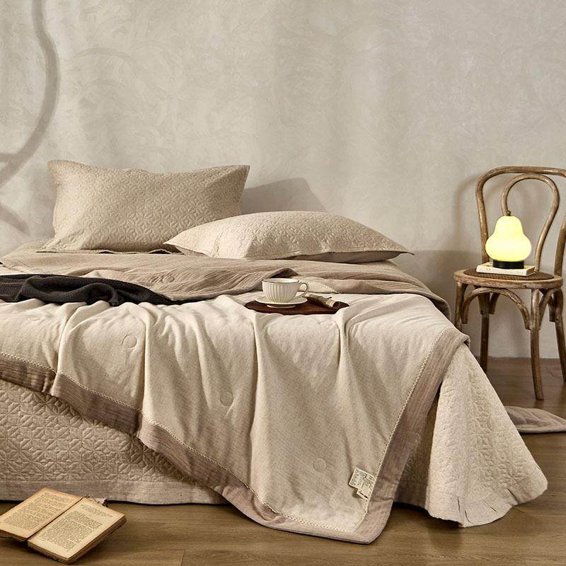 棉麻夏被棉花单人双人双层纱深睡可机洗水洗夏凉被学生宿舍被芯