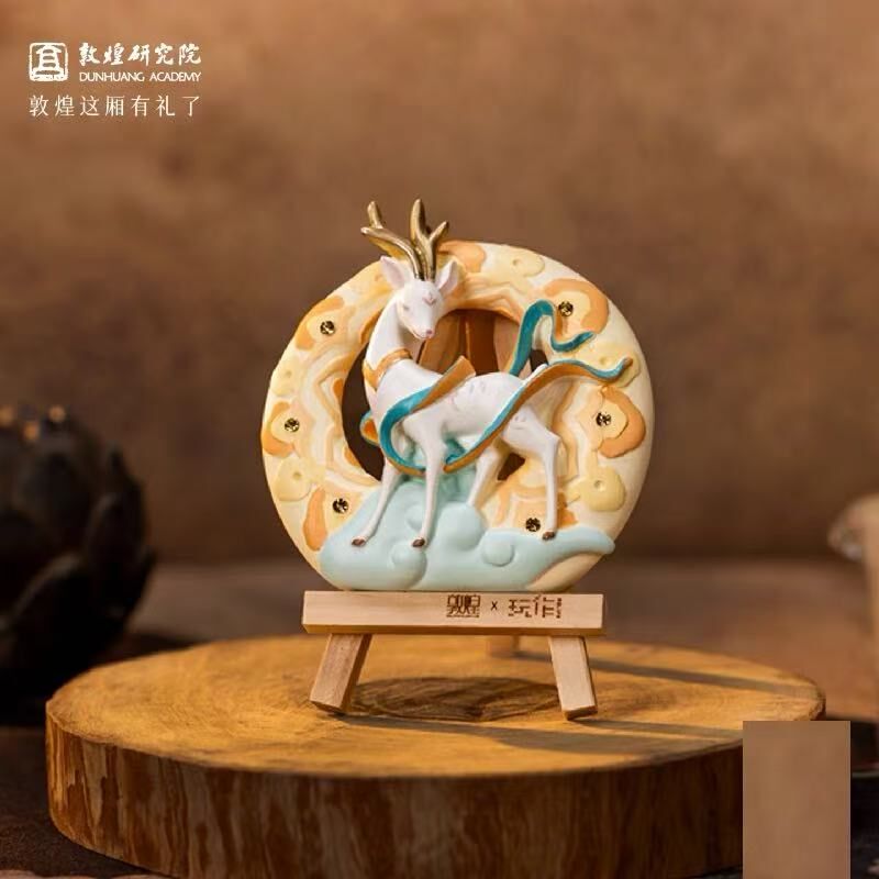 敦煌研究院浮雕石膏冰箱贴创意diy香氛摆件涂色石膏扩香车载摆件