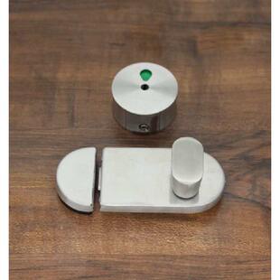 公共卫生间隔断五金配件厕所门锁插销锁不锈钢锁卡劳锁仕指示仿圆