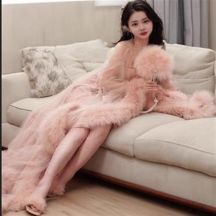 晨袍羽毛扇仙气古风团扇喜扇礼服手持扇结婚饰品舞蹈扇摄影拍照道