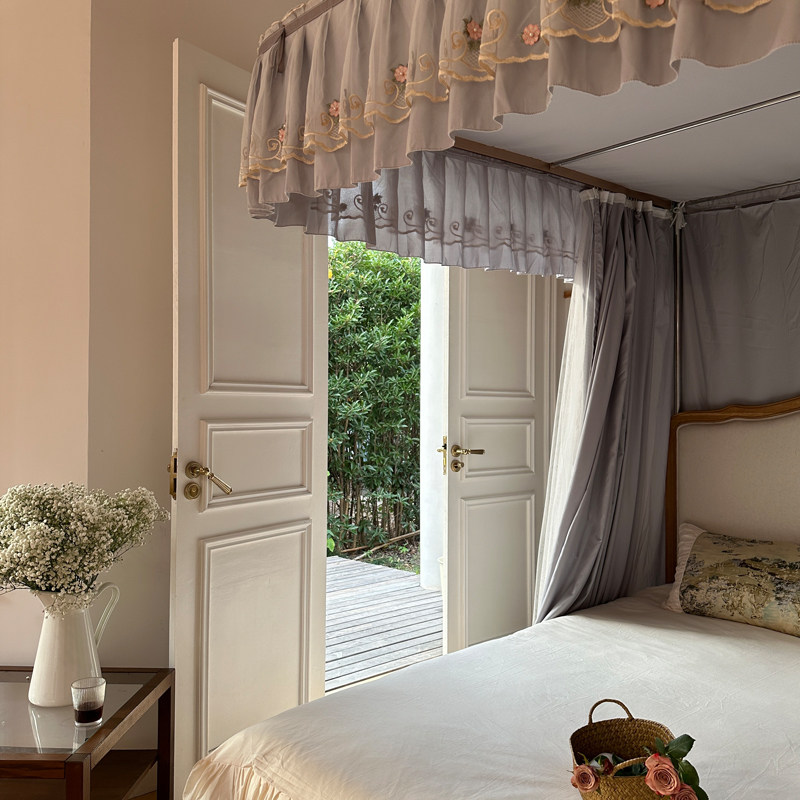 u型导轨2025新款家用公主幔式挡风睡眠蚊帐保暖双层床卧室促遮光