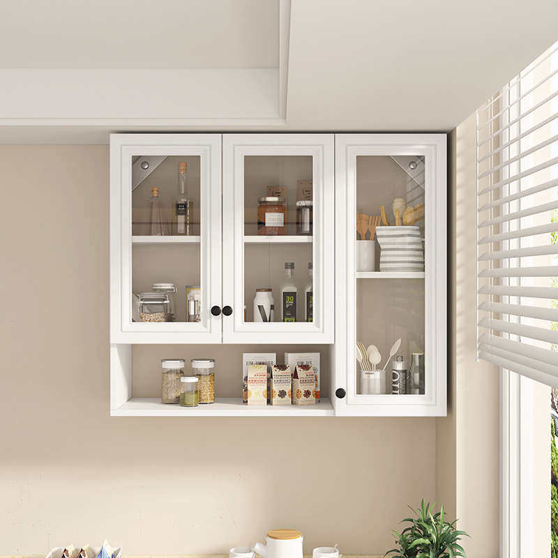 厨房吊柜墙壁柜铝合金挂柜柜子卫生间玻璃置物架墙式物收纳防水储