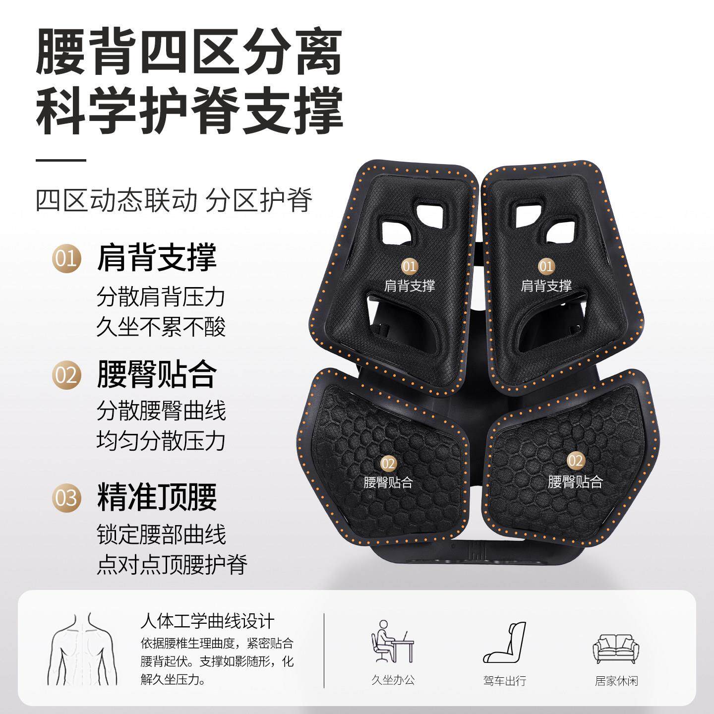 久人体工车学腰靠坐坐姿可YJ-yzx-y调节护腰办公神器腰部支撑载靠