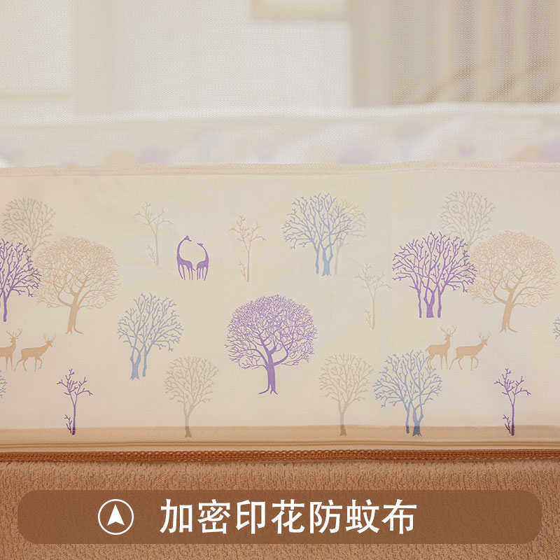 蒙古包蚊帐家用2023新款三有免纹单人床底账2024安装无底开门高级