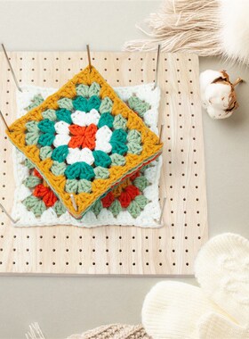 DIY手工毛线编织挡垫23.5*23.5*2cm方形钩针定型器配20根定型针