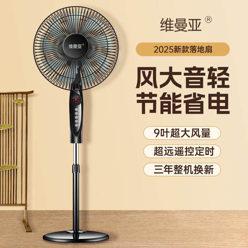 电风家用落地扇宿舍扇卧室静FS-40音风扇械摇大头定时机立式风节