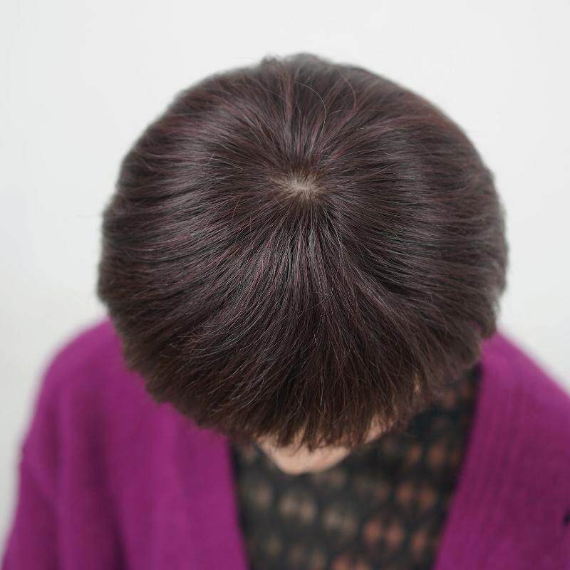 假发中年女士妈妈款轻薄透气短发真发全真人发自然化疗光头全头套