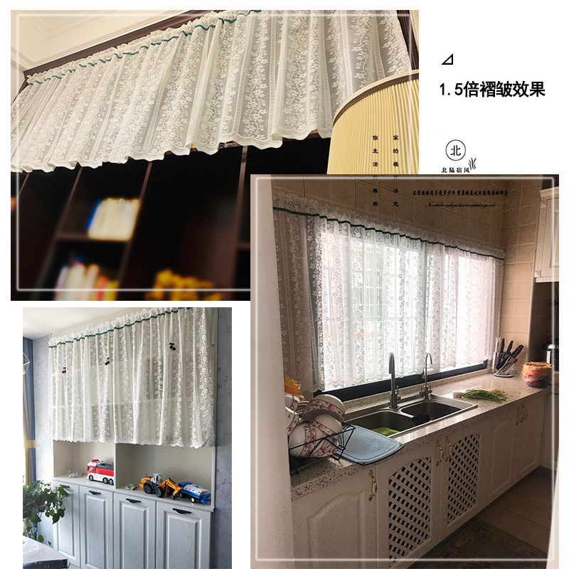 布艺短款门帘半帘玻璃厨房卧室隔断帘橱柜窗书架洗手台遮挡装饰帘