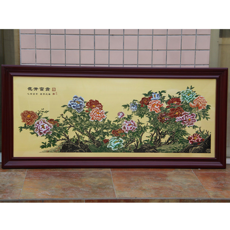 牡丹花开富贵纯铜板画客厅装饰画挂画沙发背景墙壁画开业乔迁贺礼