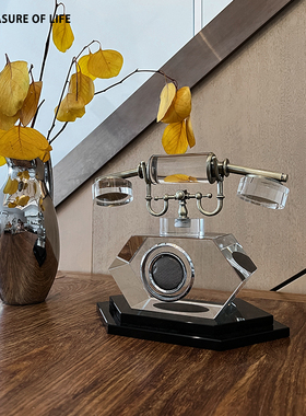 现代极简创意复古水晶销售电话摆件装饰品样板间桌面售楼处中心