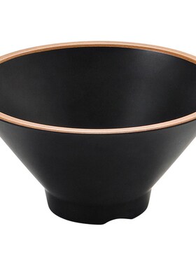 仿瓷密胺拉面碗日式斗笠碗黑色塑料大碗韩式泡面碗汤面碗饭碗商用