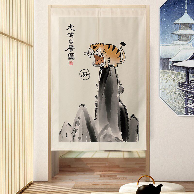 狗狗门帘猫咪隔断帘家用卧室爱犬半帘厨房卫生间装饰挂帘免打孔