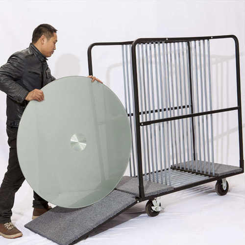 玻璃转盘收集车四轮搬小推车宴会运输车车平板手推存放酒店拖车