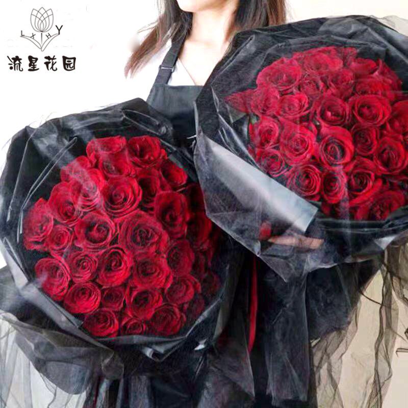 50码大卷仙女纱白纱包花纱网婚庆鲜花包装纱幔大花束黑纱仙女网纱