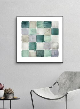 客S-662几正方形绿色关小清新何沙发厅背景墙装饰画玄柜子卧室摆