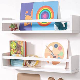 3cs实木搁板儿童杂绘本收纳壁p挂书架志玩偶24英寸置摆件储物置用