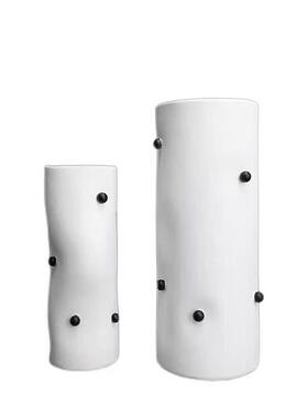 新中式镶嵌黑球白色波点树餐脂花器瓶插花TKG客厅办公室软花装摆