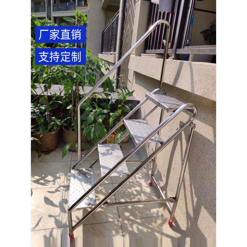 不钢梯凳用可叠换DIC多鞋花架子折家用工业梯可订室内外阳台锈爬