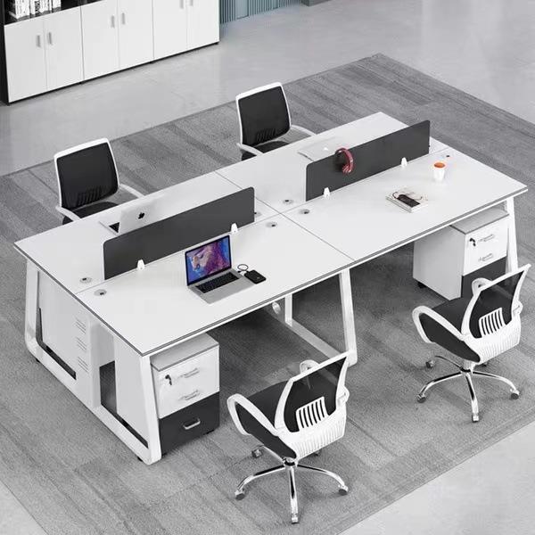 员工位办公桌椅组合屏风卡座隔断64四人位办公室职员桌简约现代