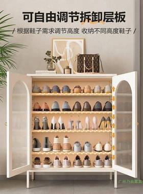 艺钢制鞋柜入户玄关进门口落多地层MB-00254防尘白色鞋架简易大铁