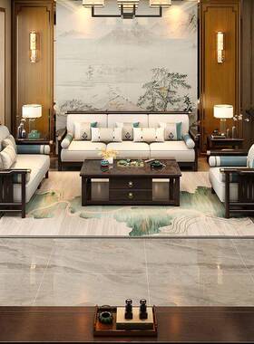 沙新中式全木发现代简约禅意实橡木客厅组合转贵妃整VCY角套家具