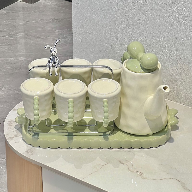 乔迁新居礼品2025新款茶具套装喝水杯家用杯子架子客厅陶瓷冷水壶