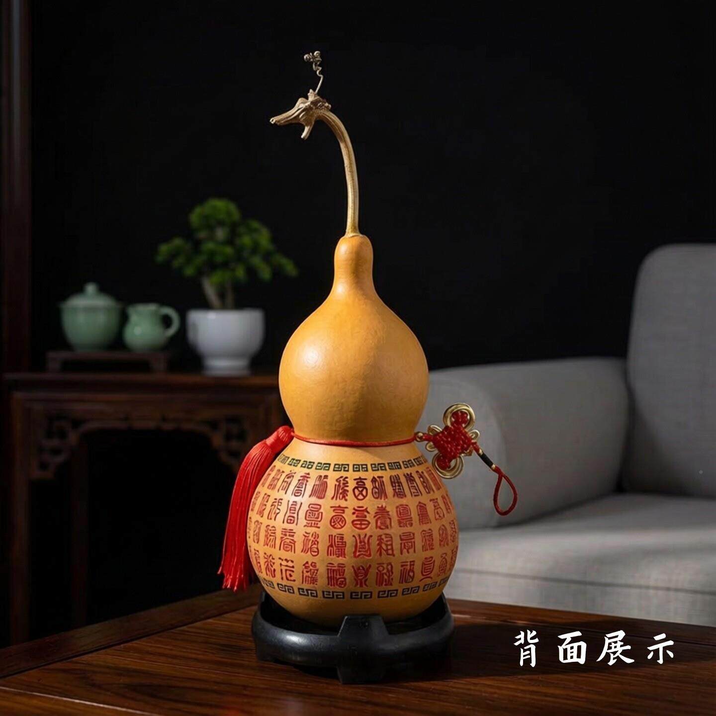 PPZ百天然手把风文水玩真件木大小葫摆件招玄关福镇入户门财宅芦