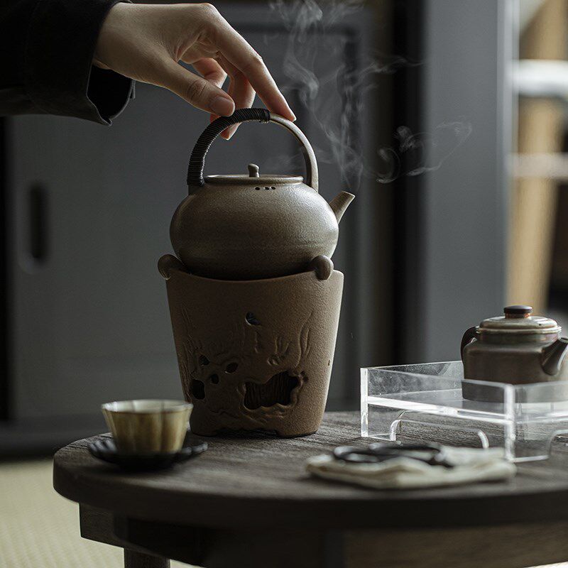 草木祠 梵汝陶瓷酒精炉侘寂复古温茶炉蜡烛底座温酒煮茶壶酒精灯