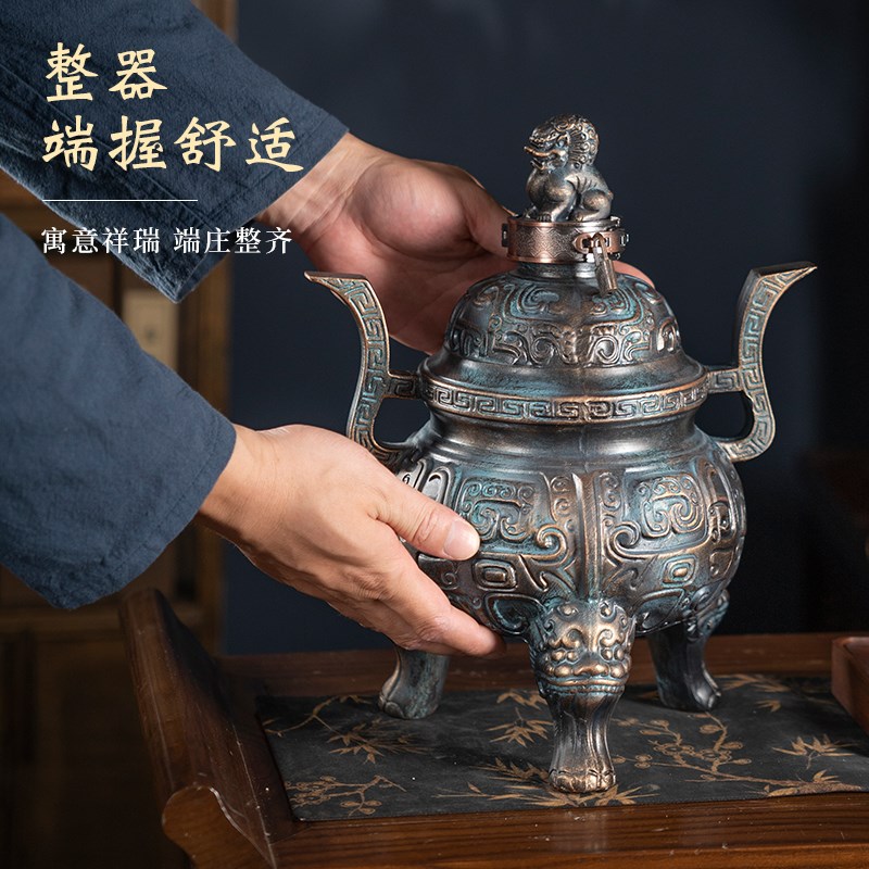 狮子雕刻陶瓷空酒瓶5斤装酒坛景德镇家用密封酒壶送礼盒仿古摆件